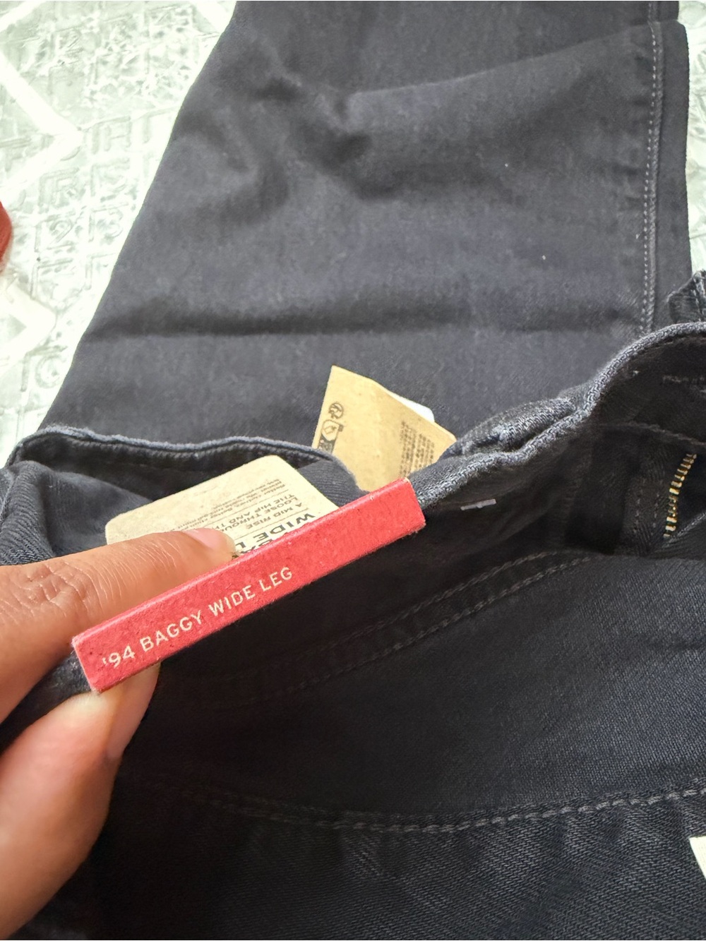 Levi's Wide Leg High-Rise Jeans - Black baggy USA 28 - Picture 6 of 7